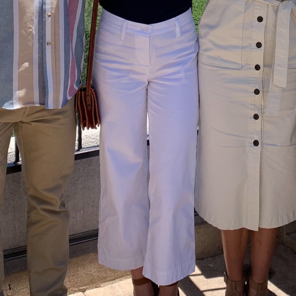 Loft Wide Leg Cropped Pants | White